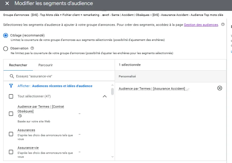 Selection des audiences de retargeting par termes de recherche - Jeremy Lagache