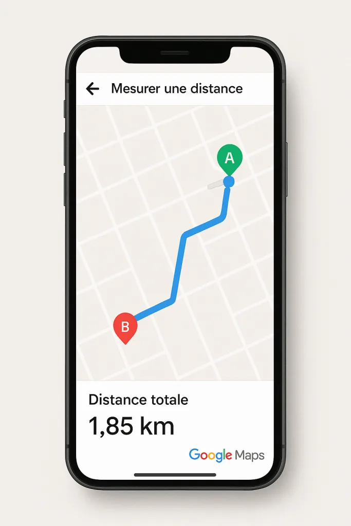 Calculer une distance sur Google Maps avec votre smartphone